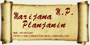 Marijana Planjanin vizit kartica